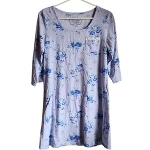 Carole Hockman Small Blue Floral Women's Nightgown